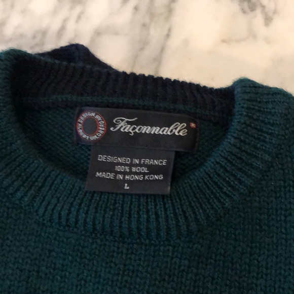 Mens Faconnable Wool Sweater Large 